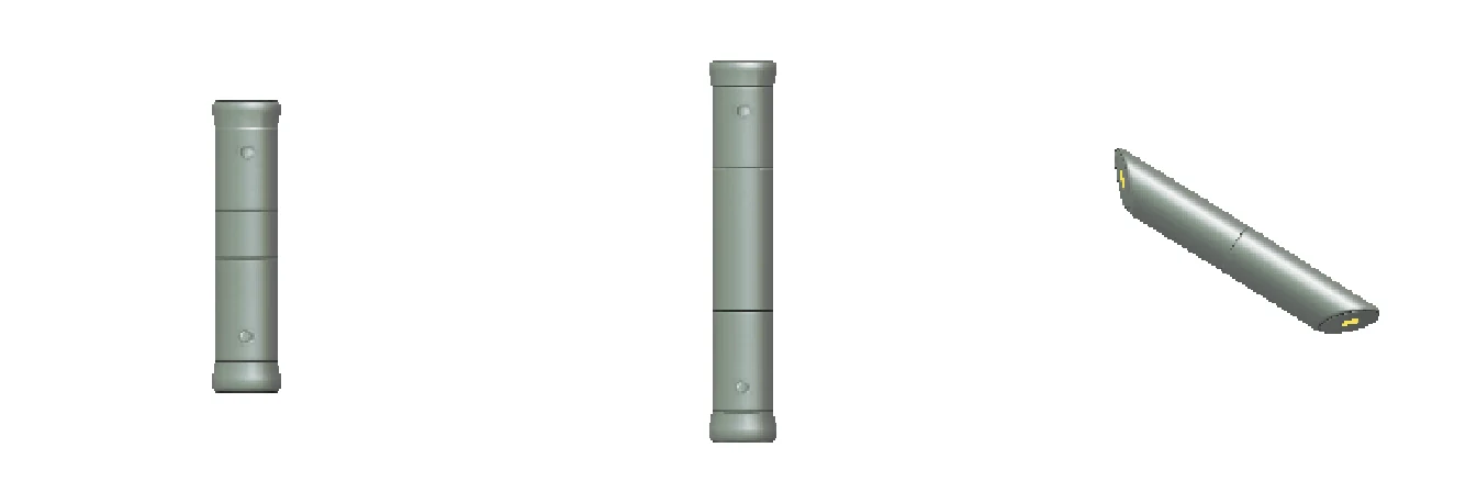 Three new pipe-inspired building parts: two straight pipes and an angled pipe
