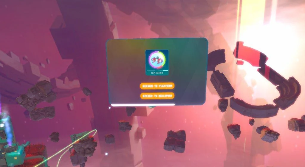 The new respawn screen offering a recent spaceship, Return to Platform, and Return to BuildPort