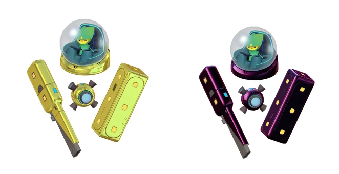 The new Gold Foil and Purple Reign store paints shown on avatars and building parts