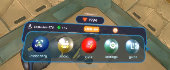 The Wristpod interface showing its orange Level Up button above the app icons